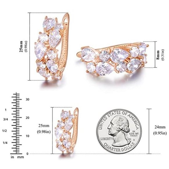 NEW Sparkling Bling Swarovski Crystal Rhinestone Earrings + FREE Gift! - Picture 4 of 8